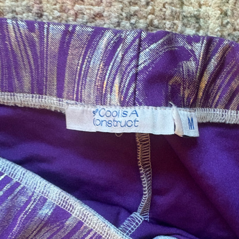Cool Is a Construct Violet Aurora Pants Purple and Silver Swirl - Picture 2 of 5